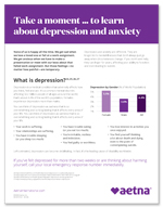 Take a moment to learn about depression and anxiety flyer